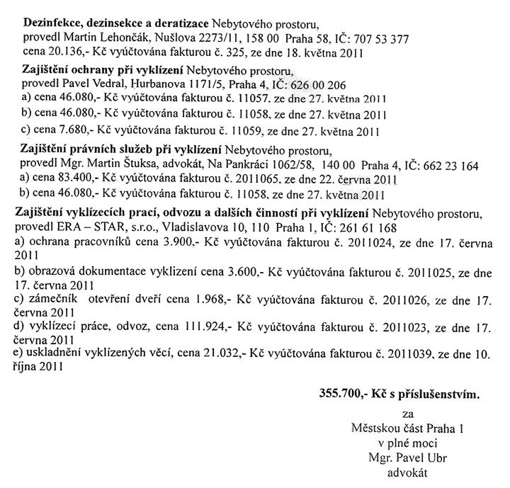 Lomecký protiprávně vystěhoval sochaře (mě) 